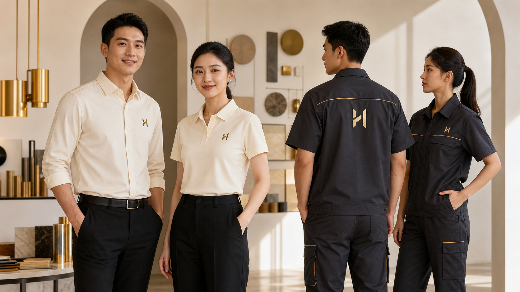 Mockup đồng phục văn phòng và xưởng Hilykan